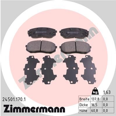 Brake Pad Set, disc brake ZIMMERMANN 24501.170.1