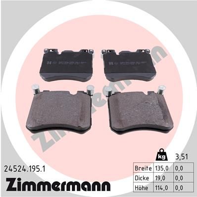 Brake Pad Set, disc brake ZIMMERMANN 24524.195.1