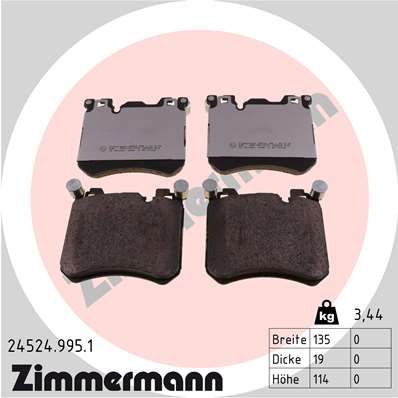 Brake Pad Set, disc brake ZIMMERMANN 24524.995.1