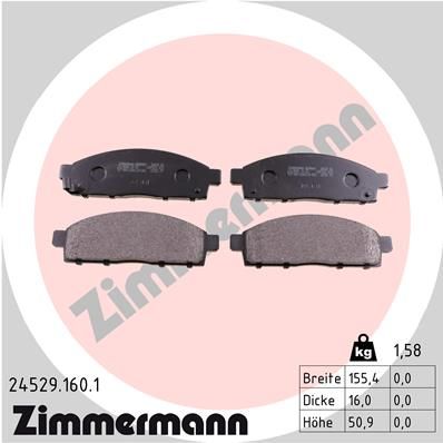 Brake Pad Set, disc brake ZIMMERMANN 24529.160.1