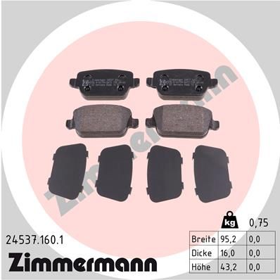 Brake Pad Set, disc brake ZIMMERMANN 24537.160.1