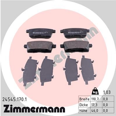 Brake Pad Set, disc brake ZIMMERMANN 24545.170.1