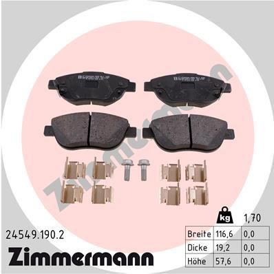 Brake Pad Set, disc brake ZIMMERMANN 24549.190.2