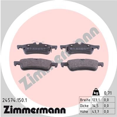 Brake Pad Set, disc brake ZIMMERMANN 24574.150.1