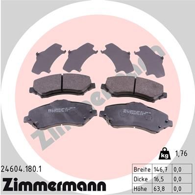 Brake Pad Set, disc brake ZIMMERMANN 24604.180.1