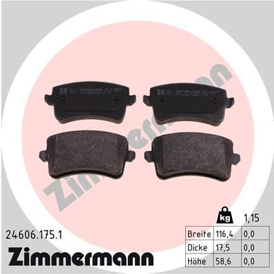 Brake Pad Set, disc brake ZIMMERMANN 24606.175.1