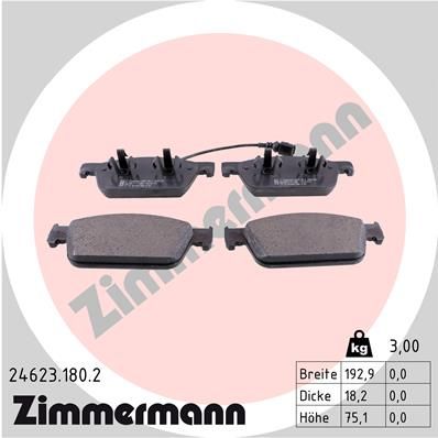 Stabdžių trinkelių rinkinys, diskinis stabdys ZIMMERMANN 24623.180.2