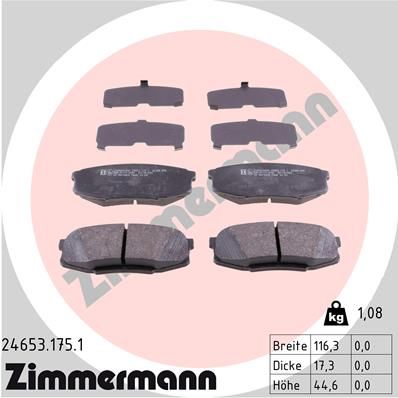 Brake Pad Set, disc brake ZIMMERMANN 24653.175.1