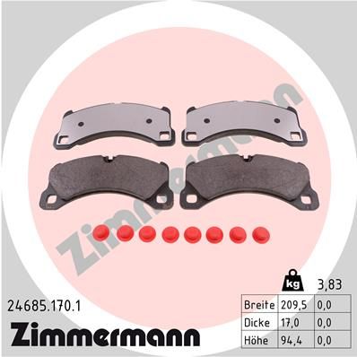 Комплект гальмівних накладок, дискове гальмо ZIMMERMANN 24685.170.1