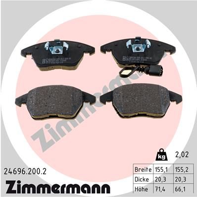 Brake Pad Set, disc brake ZIMMERMANN 24696.200.2