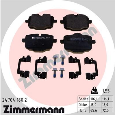 Brake Pad Set, disc brake ZIMMERMANN 24704.180.2