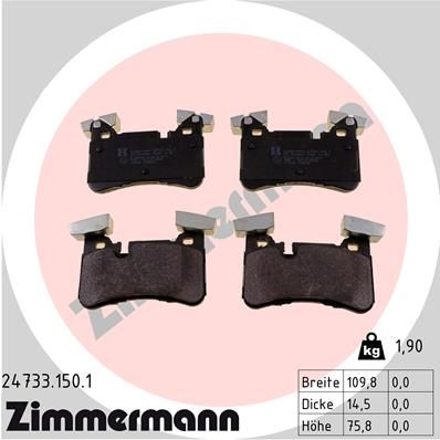 Brake Pad Set, disc brake ZIMMERMANN 24733.150.1