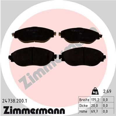 Brake Pad Set, disc brake ZIMMERMANN 24738.200.1