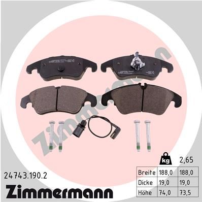 Brake Pad Set, disc brake ZIMMERMANN 24743.190.2