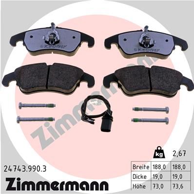 Brake Pad Set, disc brake ZIMMERMANN 24743.990.3