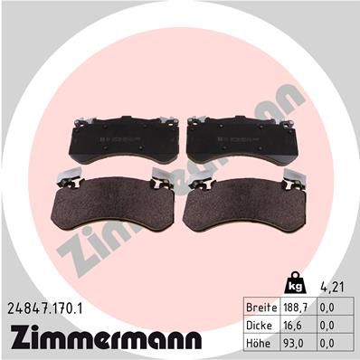 Brake Pad Set, disc brake ZIMMERMANN 24847.170.1