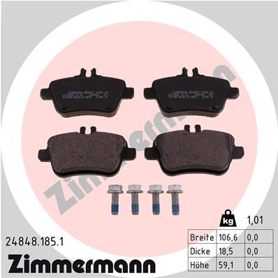 Stabdžių trinkelių rinkinys, diskinis stabdys ZIMMERMANN 24848.185.1