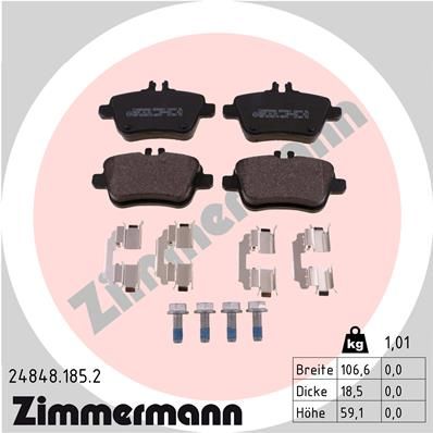 Stabdžių trinkelių rinkinys, diskinis stabdys ZIMMERMANN 24848.185.2