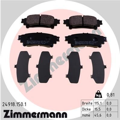 Brake Pad Set, disc brake ZIMMERMANN 24918.150.1