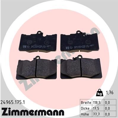 Brake Pad Set, disc brake ZIMMERMANN 24965.175.1