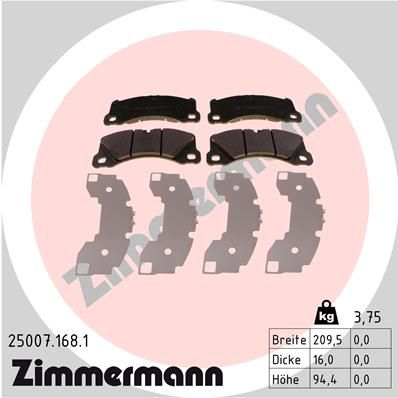 Brake Pad Set, disc brake ZIMMERMANN 25007.168.1