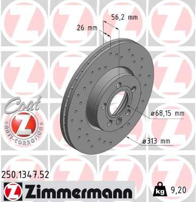 Stabdžių diskas ZIMMERMANN 250.1347.52