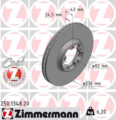 Гальмівний диск ZIMMERMANN 250.1348.20