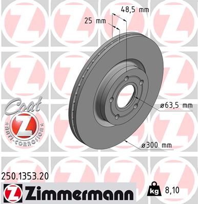 Гальмівний диск ZIMMERMANN 250.1353.20