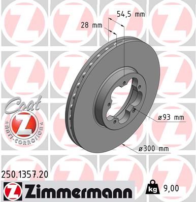 Гальмівний диск ZIMMERMANN 250.1357.20