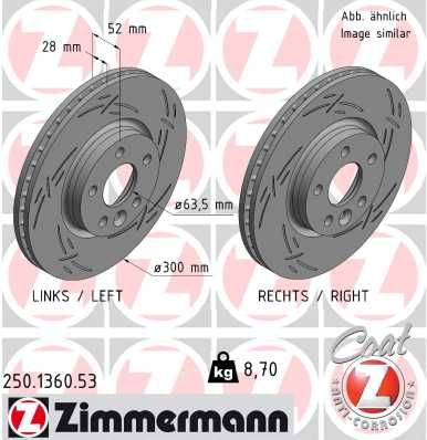 Гальмівний диск ZIMMERMANN 250.1360.53