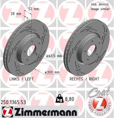 Гальмівний диск ZIMMERMANN 250.1365.53