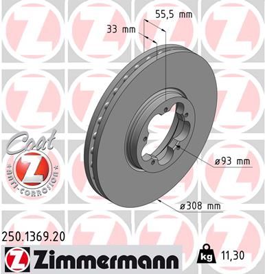 Гальмівний диск ZIMMERMANN 250.1369.20