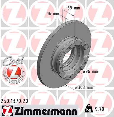 Brake Disc ZIMMERMANN 250.1370.20