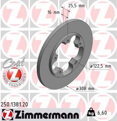 Гальмівний диск ZIMMERMANN 250.1381.20