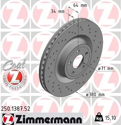 Brake Disc ZIMMERMANN 250.1387.52