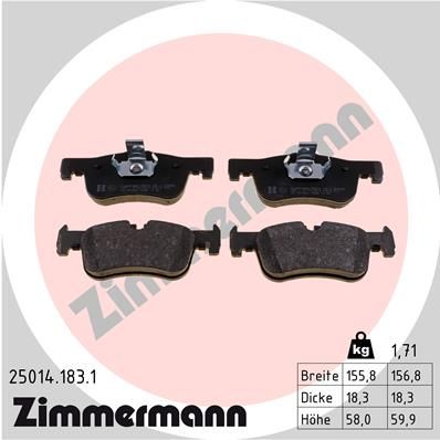 Brake Pad Set, disc brake ZIMMERMANN 25014.183.1