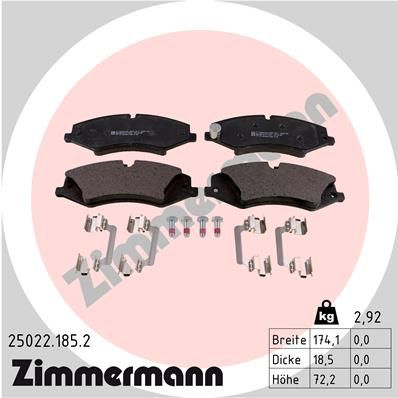 Brake Pad Set, disc brake ZIMMERMANN 25022.185.2