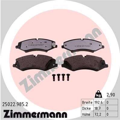 Brake Pad Set, disc brake ZIMMERMANN 25022.985.2