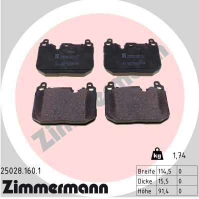 Brake Pad Set, disc brake ZIMMERMANN 25028.160.1