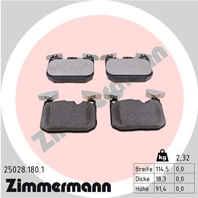 Brake Pad Set, disc brake ZIMMERMANN 25028.180.1