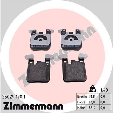 Brake Pad Set, disc brake ZIMMERMANN 25029.170.1