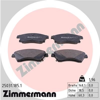 Brake Pad Set, disc brake ZIMMERMANN 25031.185.1