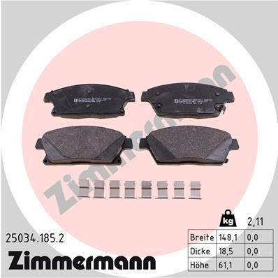 Brake Pad Set, disc brake ZIMMERMANN 25034.185.2