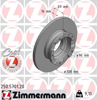 Гальмівний диск ZIMMERMANN 250.5701.20