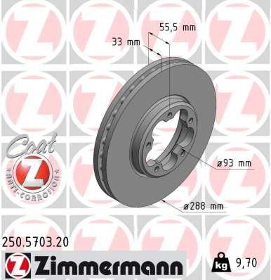 Stabdžių diskas ZIMMERMANN 250.5703.20