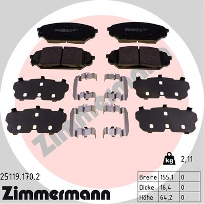 Brake Pad Set, disc brake ZIMMERMANN 25119.170.2