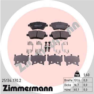 Brake Pad Set, disc brake ZIMMERMANN 25134.170.2