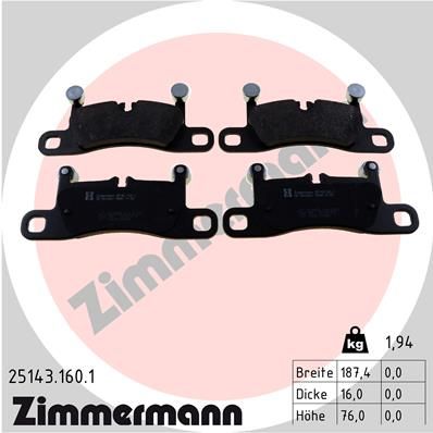 Brake Pad Set, disc brake ZIMMERMANN 25143.160.1