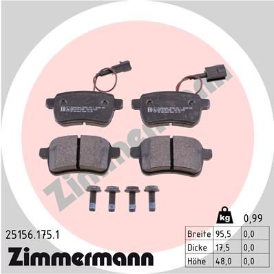 Brake Pad Set, disc brake ZIMMERMANN 25156.175.1