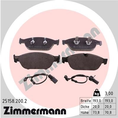 Brake Pad Set, disc brake ZIMMERMANN 25158.200.2